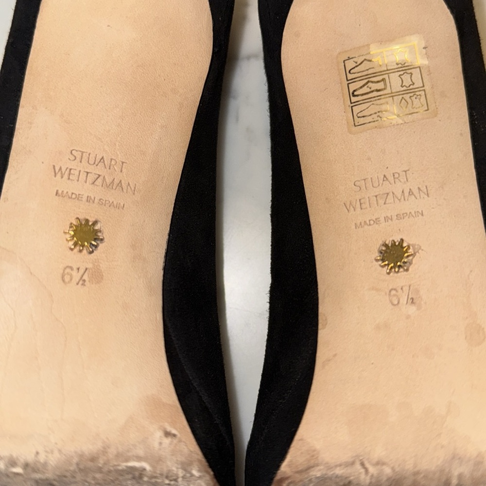 STUART WEITZMAN Shoes Larsa Suede Platform Pump Heels Black Size 6.5 - Picture 15 of 16